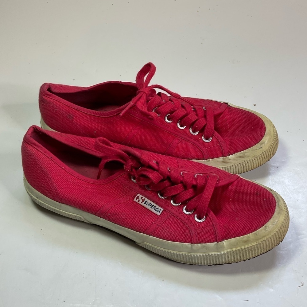 Superga Red Lace‎ Up Sneakers Size 8